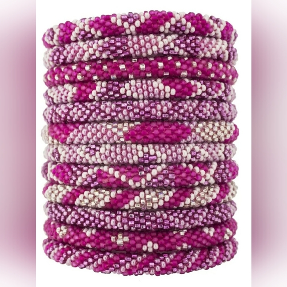 COTTON CANDY -Original Roll-On® Bracelets, 7" round, made in Nepal #2 (3 pieces) - Picture 7 of 7